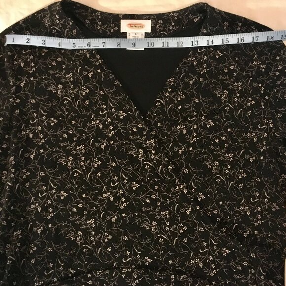 Talbots Women’s Wrap Style Blouse/Top Surplice Neck Floral 3/4 Sleeves (Sz Lg) - Picture 10 of 16